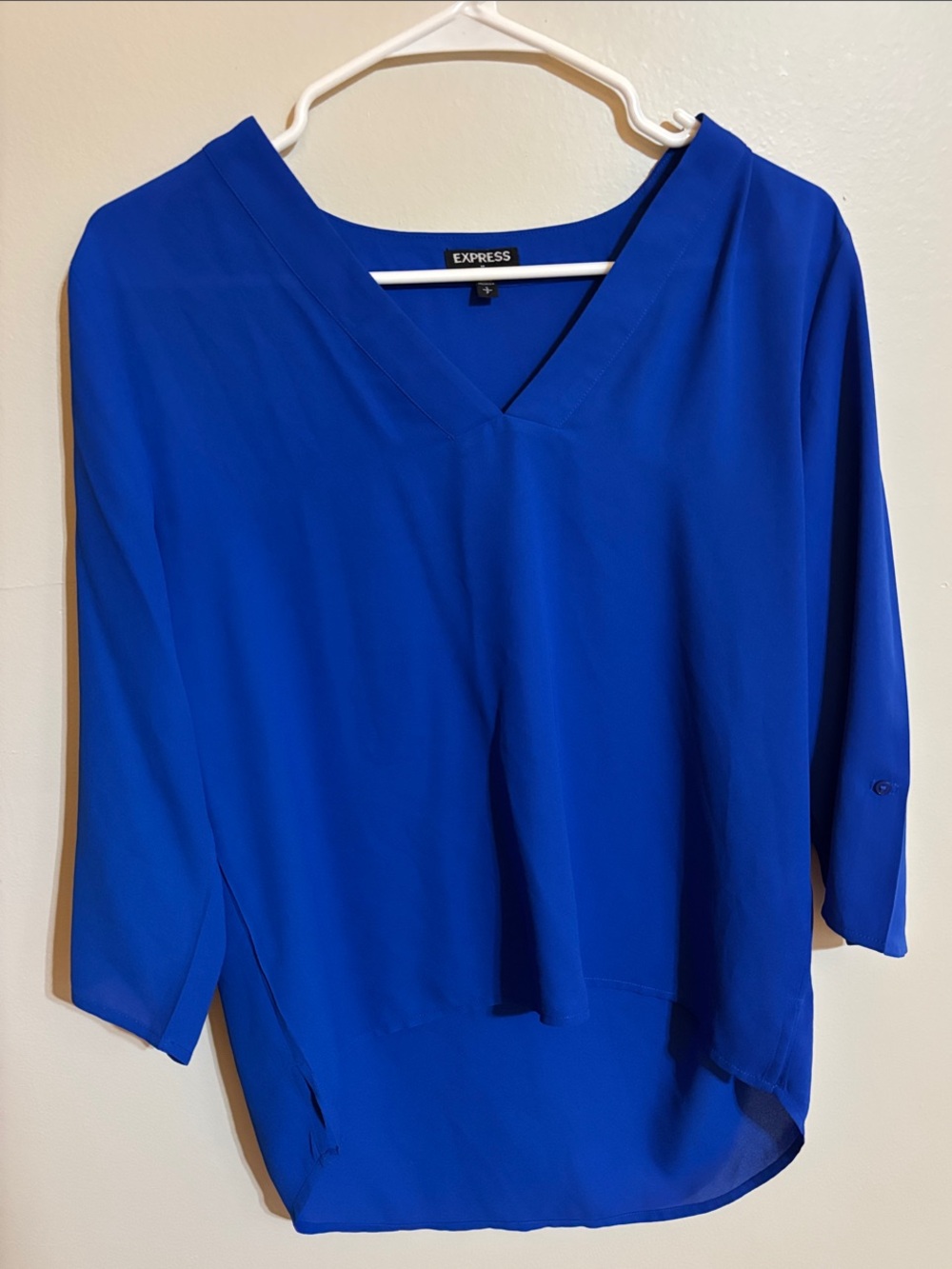 Express Women’s Cobalt V-Neck Blouse size S
